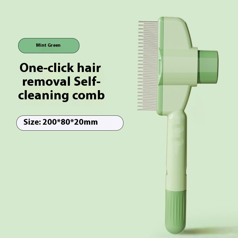 KFX-0525117 Dual-Length Self-Cleaning Pet Comb for Dogs and Cats, Durable Grooming Tool with Rounded Teeth