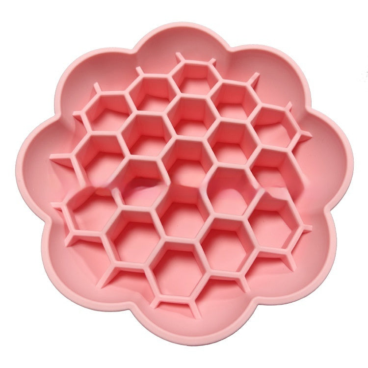 KFX-0525501 Eco-Friendly Non-Slip Slow Feed Dog Bowl in Soft Peach, Olive Green, Egg Yolk, Red, and Pink