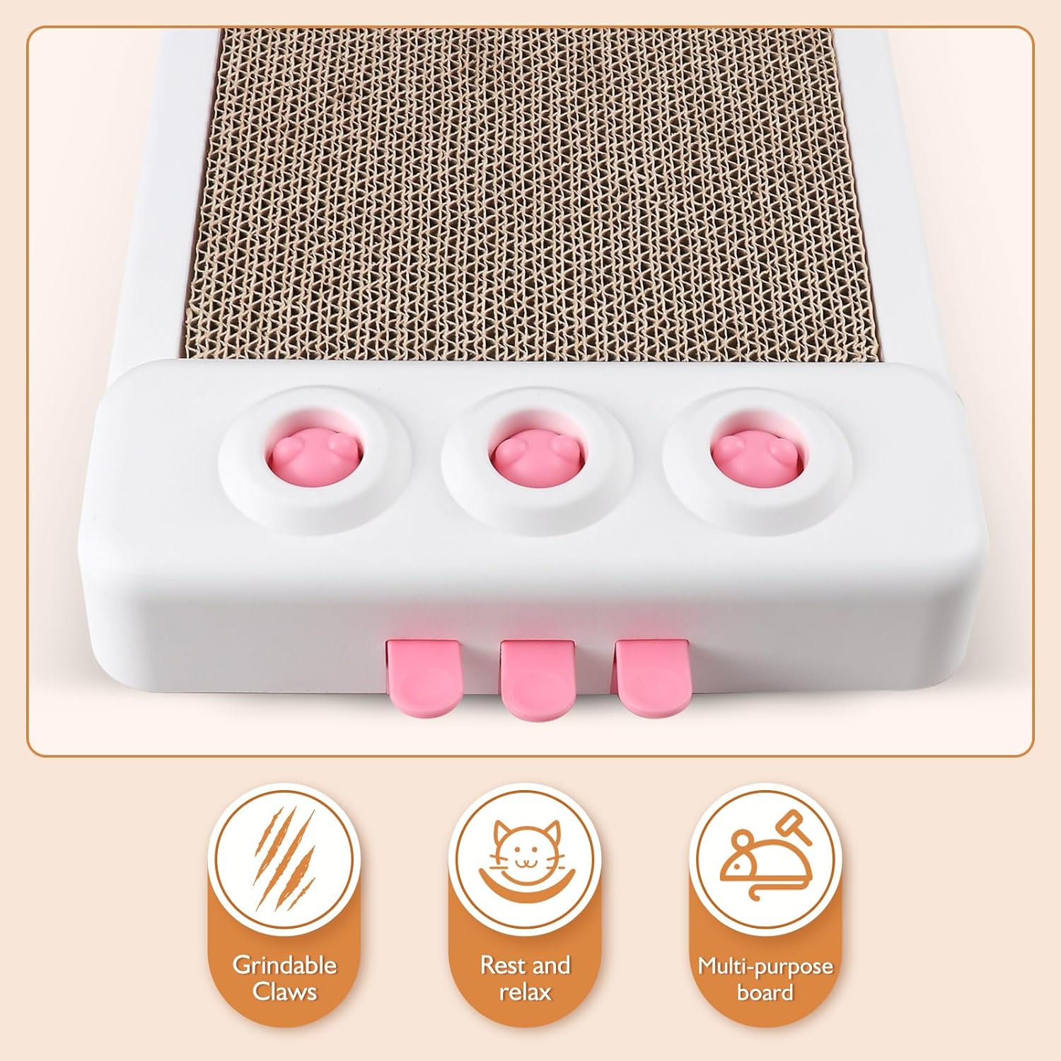 KFX-0526781 Interactive Cat Scratcher Toy with Whack-a-Mole Functionality - Eco-Friendly Cardboard Scratching Pad for Indoor Cats