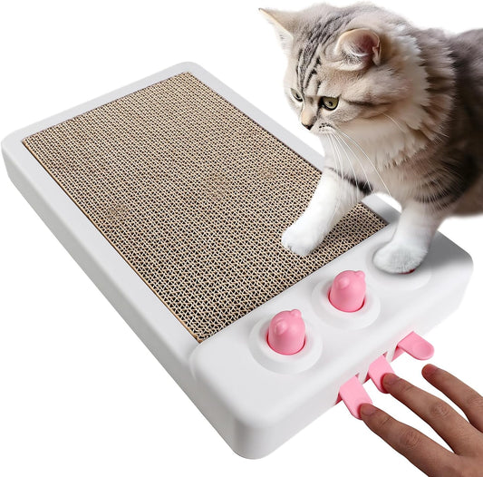 KFX-0526781 Interactive Cat Scratcher Toy with Whack-a-Mole Functionality - Eco-Friendly Cardboard Scratching Pad for Indoor Cats