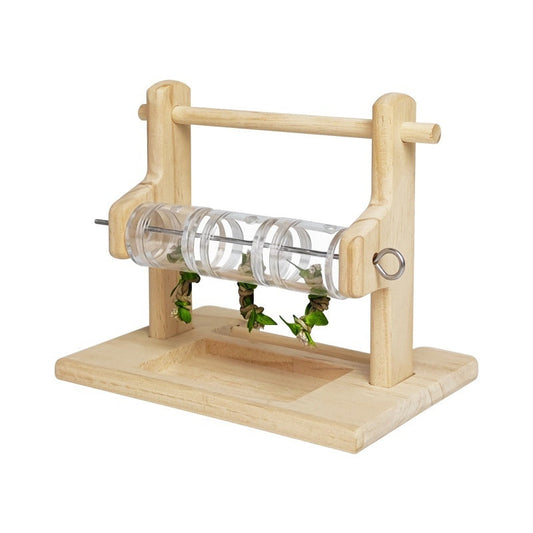 KFX-0527933 Solid Wood Foraging Station Rack for Birds and Parrots