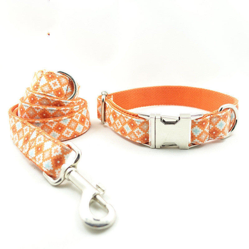 KFX-0529085 Thickened Polyester Dog Pen Leash Set in Cookies Color, Sizes XS to XL