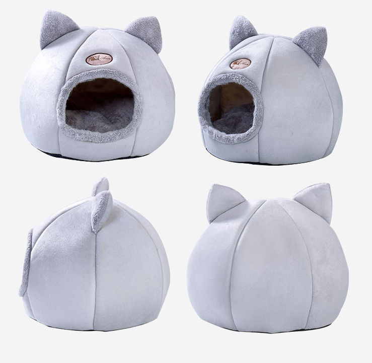 KFX-0529341 Cozy Semi-Enclosed Pet Nest with Soft Plush and Cushioning Materials