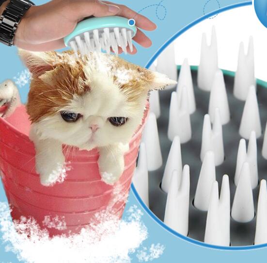 KFX-0530877 Comfortable Silicone Pet Bath Brush for Dog and Puppy Grooming and Massage