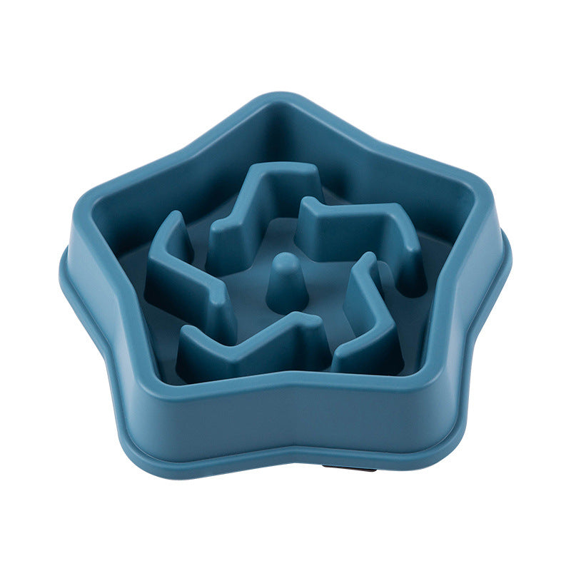 KFX-0531261 Slow Feed Dog Bowl with Choking Prevention, Yellow Plastic, 20.1 * 4.45cm
