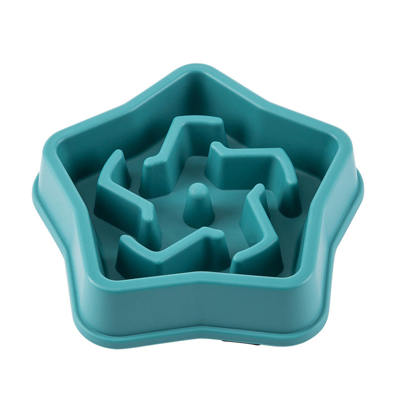 KFX-0531261 Slow Feed Dog Bowl with Choking Prevention, Yellow Plastic, 20.1 * 4.45cm
