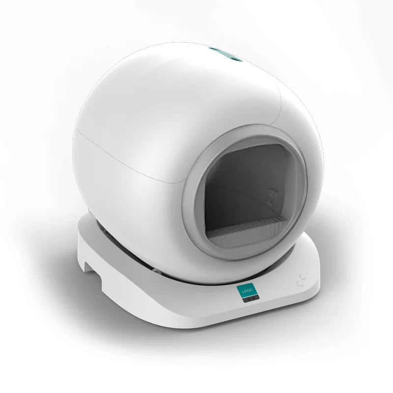 KFX-053267 Smart Cat Litter Box with Easy Clean, Odor Control, and Accessories - 65L Capacity, Dust-Free Design
