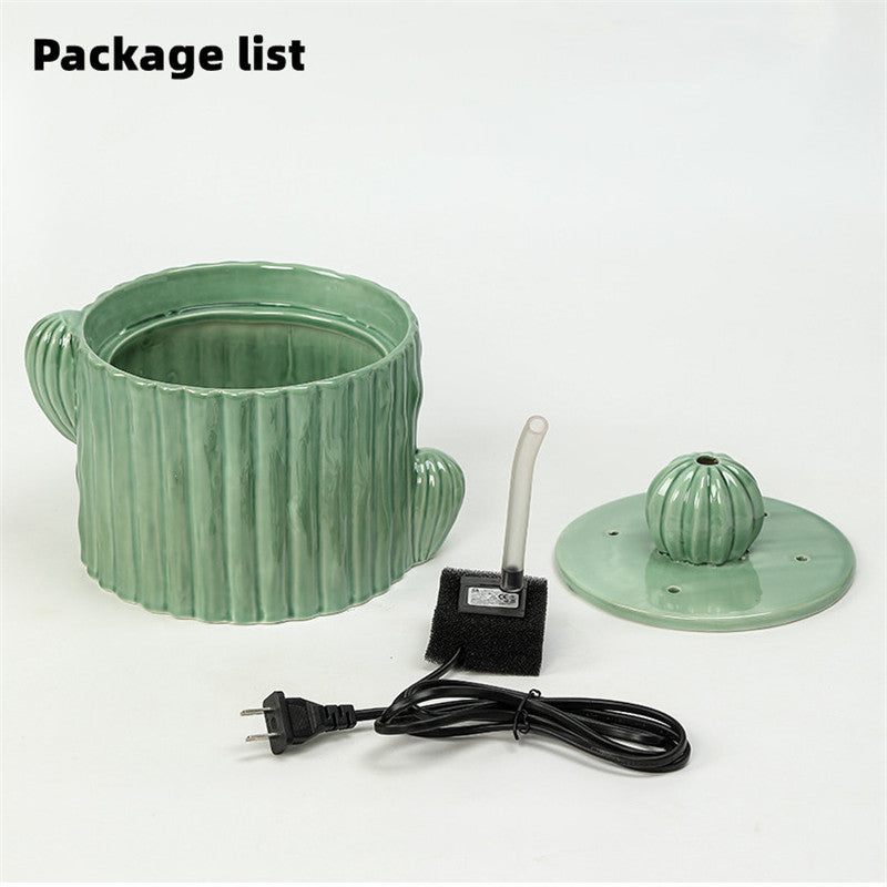 KFX-0535229 Automatic Ceramic Cat Water Fountain - 2L Capacity, Smooth Glaze, Multi-Functional Design