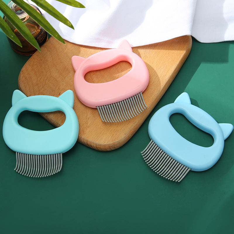 KFX-0536637 Cat Massage Comb for Long and Short-Haired Cats - ABS Material, 10x9 cm, Available in Blue, Green, Pink