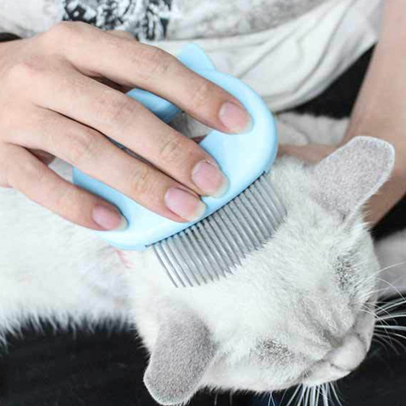 KFX-0536637 Cat Massage Comb for Long and Short-Haired Cats - ABS Material, 10x9 cm, Available in Blue, Green, Pink