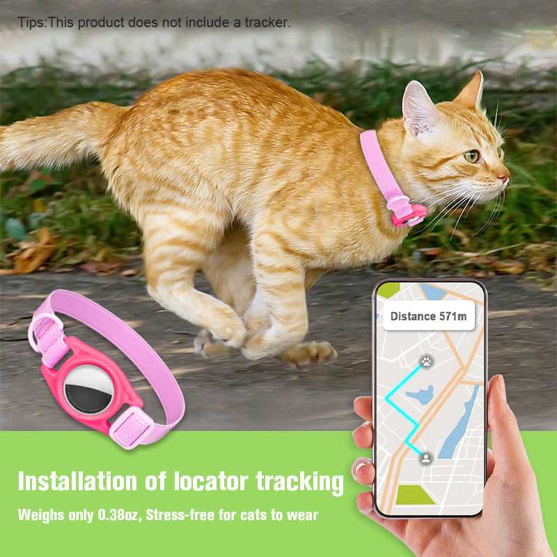 KFX-0537021 Anti-Loss Alarm Pet Collar - Casual Monochrome Design in Blue, Pink, or Black, 20cm-30cm Adjustable Polyester