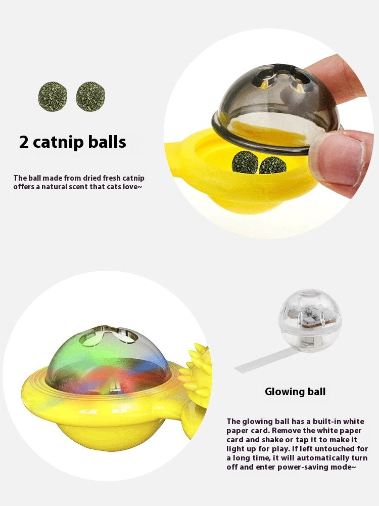 KFX-0541629 Interactive Cat Entertainment Set with Rotating Disk, Feather Teasers, Tumbler & Windmill Toy