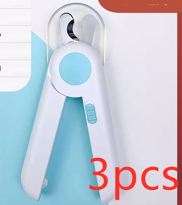 KFX-0544573 Bright LED Light Cat Nail Clippers with Wide Blade for Safe Nail Trimming