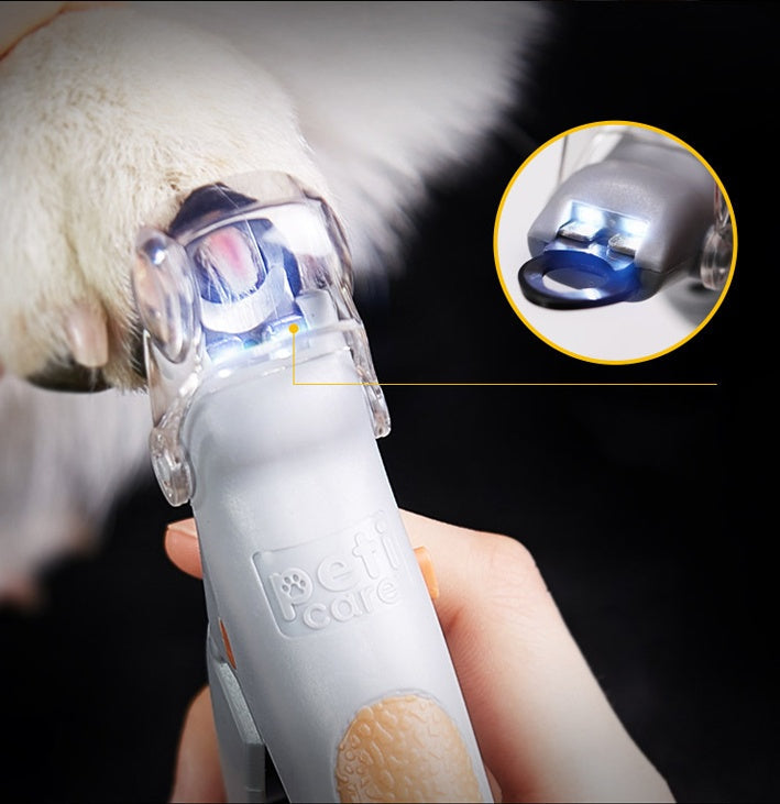 KFX-0544573 Bright LED Light Cat Nail Clippers with Wide Blade for Safe Nail Trimming