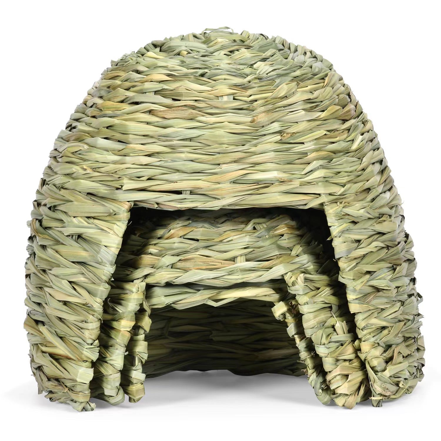 KFX-0544829 Handmade Straw Thatched Hut for Small Pets - Thermal Nest for Rabbits, Hamsters, Hedgehogs, and Guinea Pigs