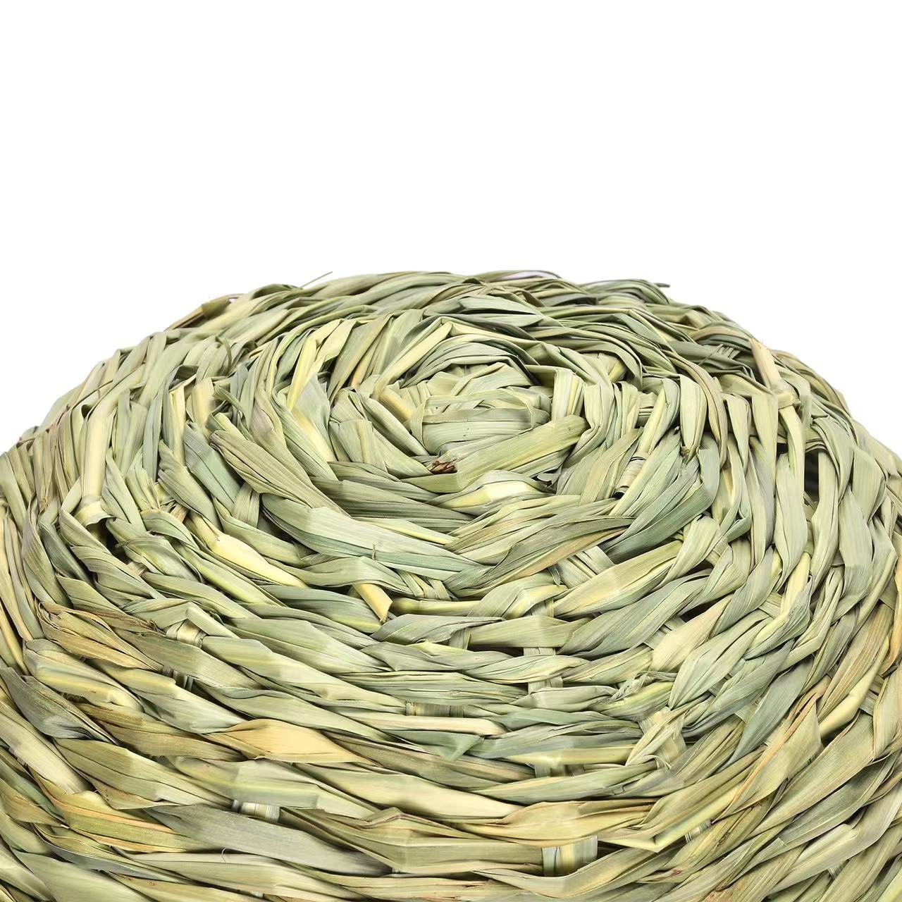 KFX-0544829 Handmade Straw Thatched Hut for Small Pets - Thermal Nest for Rabbits, Hamsters, Hedgehogs, and Guinea Pigs