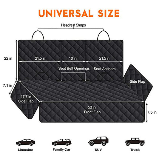 KFX-0545597 Water and Dirt Resistant Black Rear Seat Load Pad for Volkswagen - Dog Mat