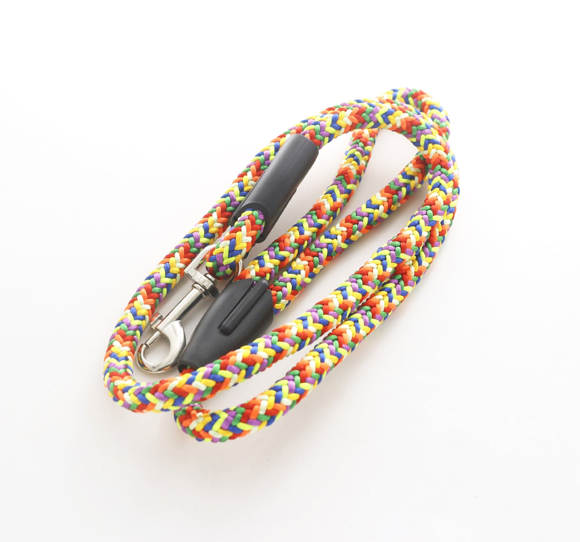 KFX-0546365 Colorful Braided Dog Traction Rope - 1.2m Washed Velvet Leash for Comfortable Walking