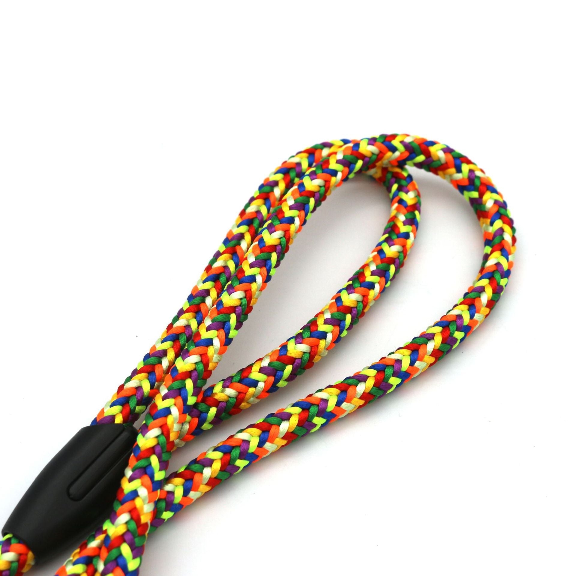 KFX-0546365 Colorful Braided Dog Traction Rope - 1.2m Washed Velvet Leash for Comfortable Walking