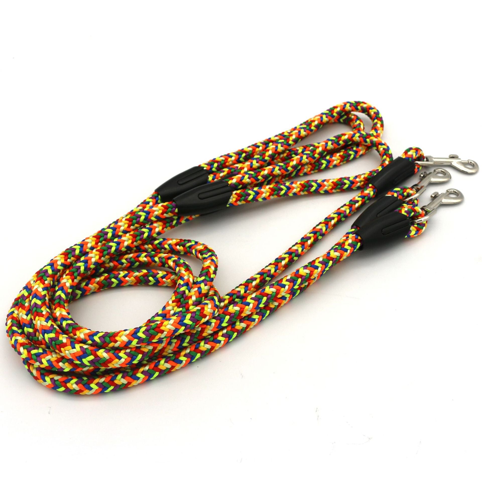KFX-0546365 Colorful Braided Dog Traction Rope - 1.2m Washed Velvet Leash for Comfortable Walking