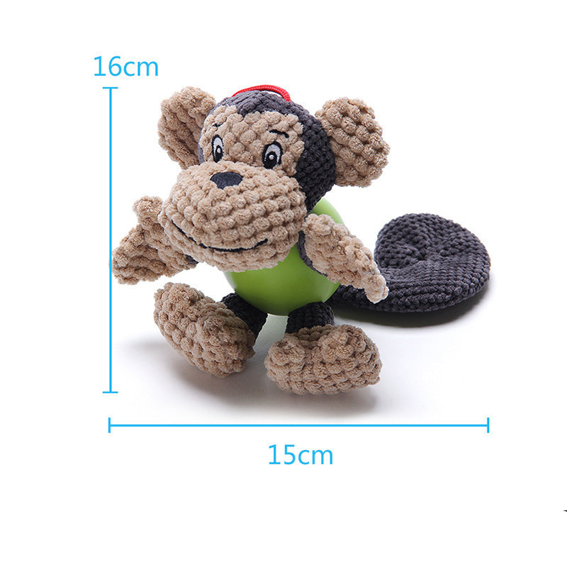 KFX-0548029 Squeaky Plush Monkey Dog Toy - Soft, Durable Chew Toy for Small to Medium Dogs, Ideal for Indoor and Outdoor Play