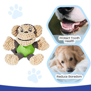 KFX-0548029 Squeaky Plush Monkey Dog Toy - Soft, Durable Chew Toy for Small to Medium Dogs, Ideal for Indoor and Outdoor Play