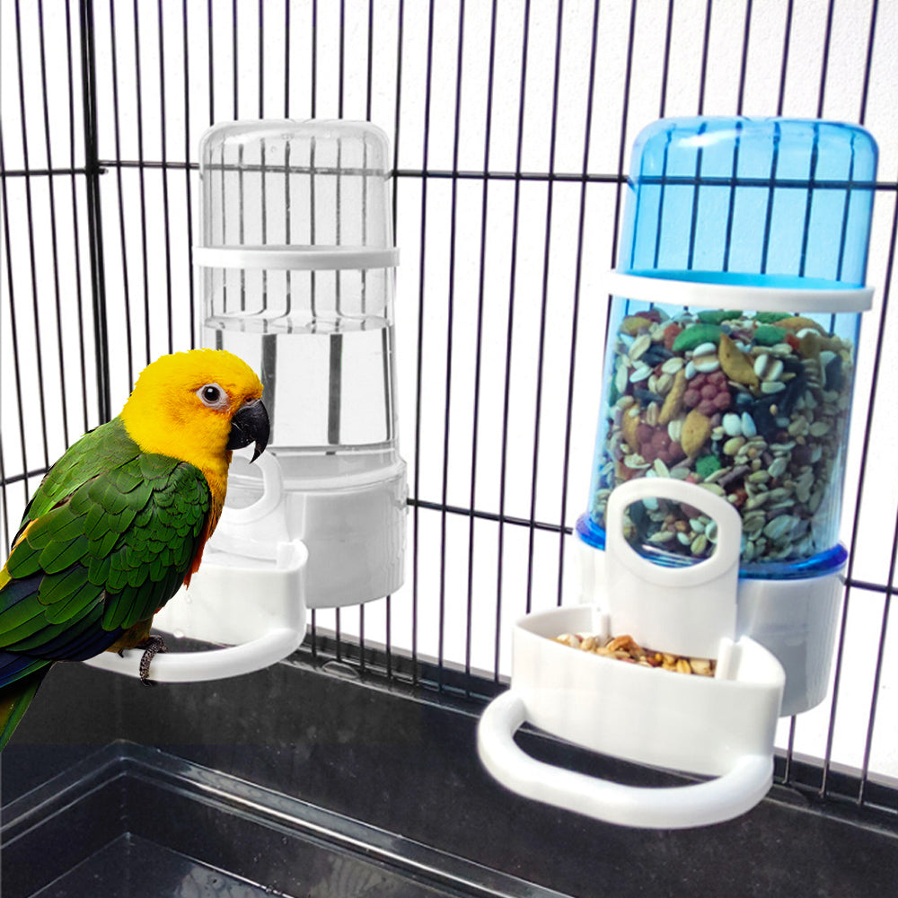 KFX-0550333 Large Blue and White PP Water Pipe for Birds, Ideal for Cages with 1-1.5cm Wire Spacing