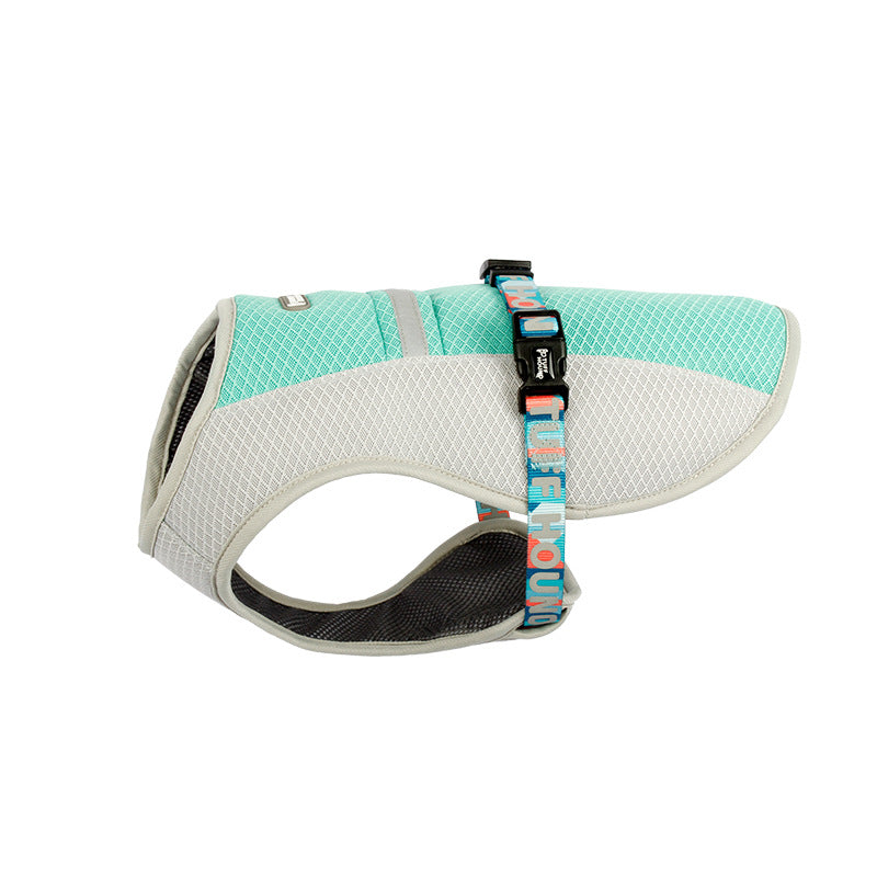 KFX-0550717 Cooling Vest for Dogs - Summer Heatproof Pet Clothing in Blue, Orange, Green, Sizes S-XL