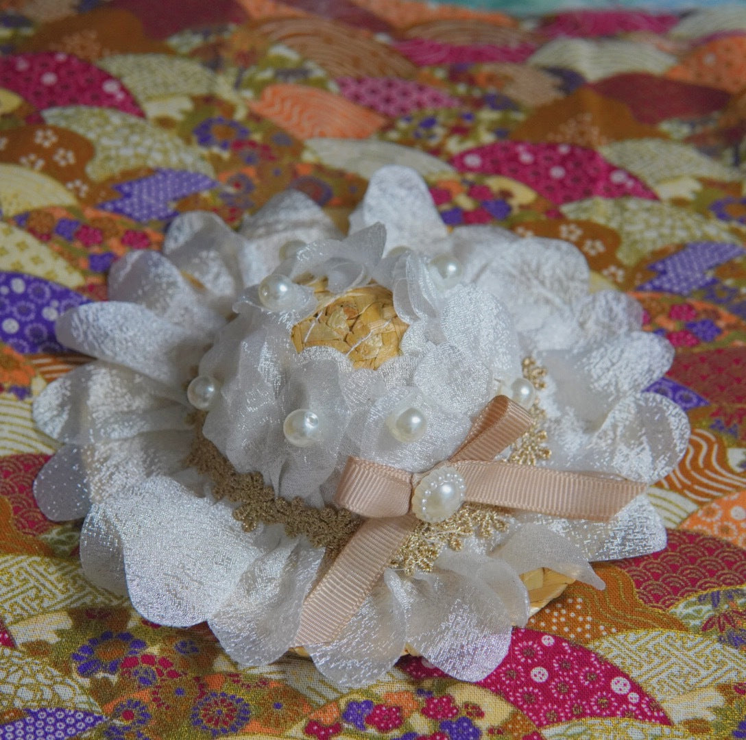KFX-0551357 Elegant Pet Straw Hat Headdress with Silk Bows for Cats and Dogs in Various Colors