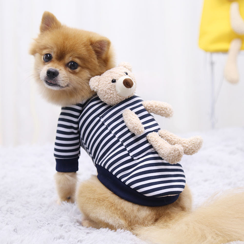 KFX-0551613 Cute Cartoon Teddy Bear Sweater for Small Dogs and Cats, Soft Cotton Material