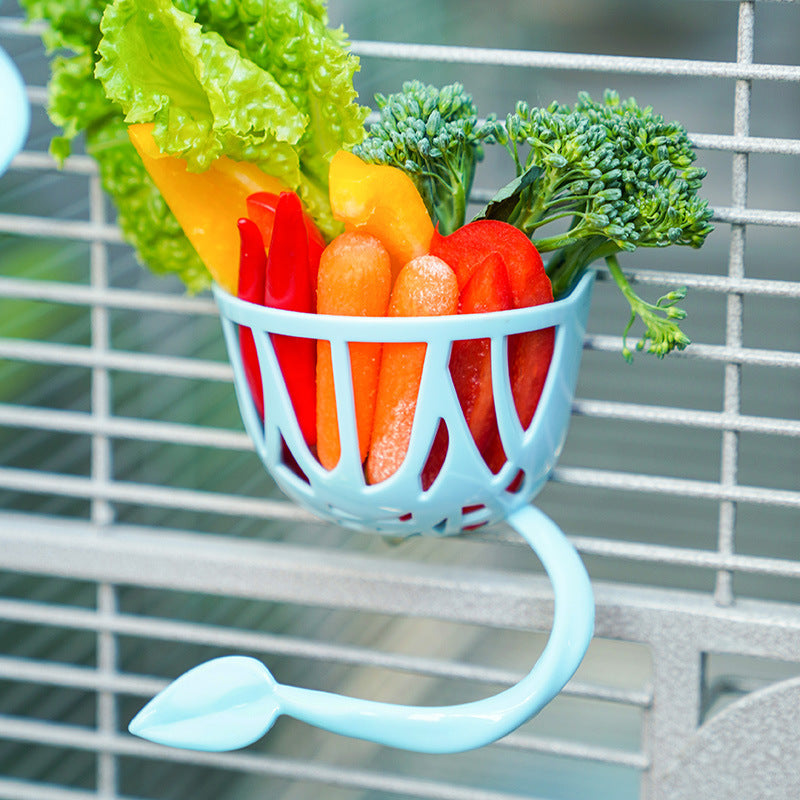 KFX-0552509 Parrot Fruit Basket and Vegetable Clips Feeder Set for Avian Nutrition
