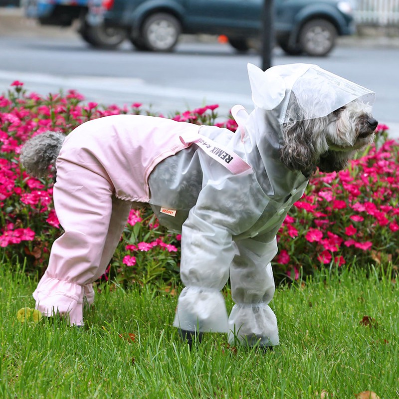 KFX-0552893 Splashproof Dog Raincoat with Horn Bib - Casual EVA Design