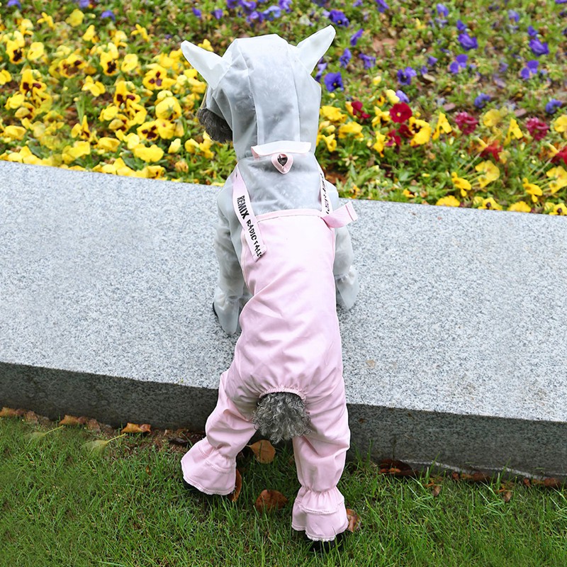 KFX-0552893 Splashproof Dog Raincoat with Horn Bib - Casual EVA Design