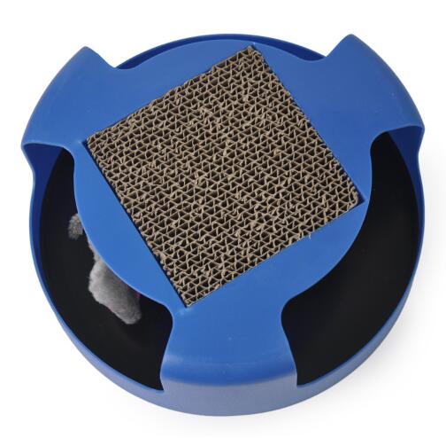 KFX-0553149 Interactive Rotating Cat Toy with Scratchpad for Healthy Claw Maintenance