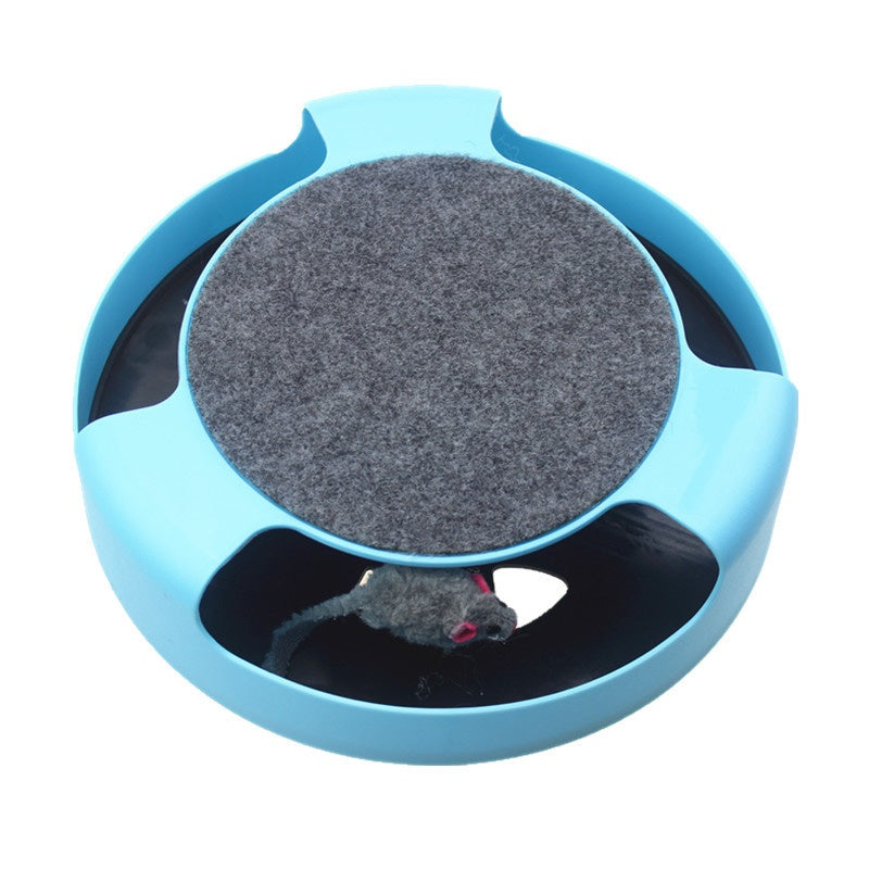 KFX-0553149 Interactive Rotating Cat Toy with Scratchpad for Healthy Claw Maintenance