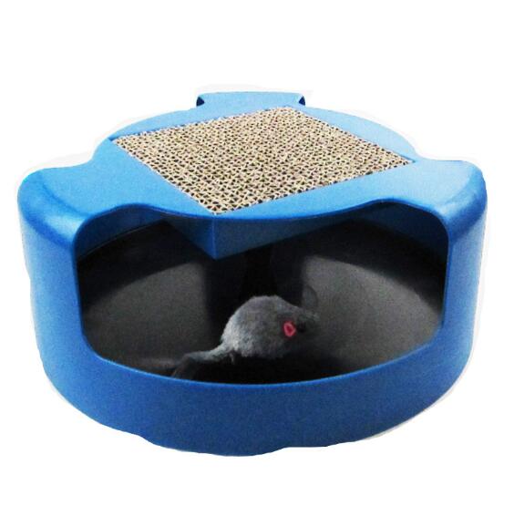 KFX-0553149 Interactive Rotating Cat Toy with Scratchpad for Healthy Claw Maintenance