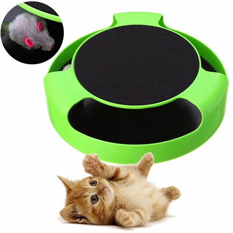 KFX-0553149 Interactive Rotating Cat Toy with Scratchpad for Healthy Claw Maintenance