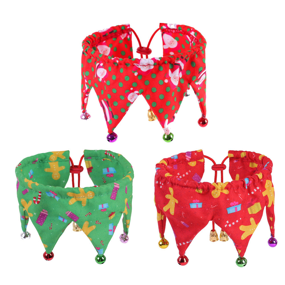 KFX-0554301 Adjustable Doodle Pattern Pet Collar with Bell for Cats - Neck Size 20-45cm