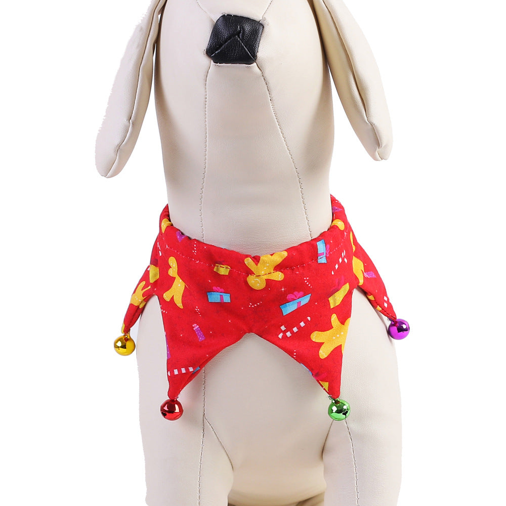 KFX-0554301 Adjustable Doodle Pattern Pet Collar with Bell for Cats - Neck Size 20-45cm
