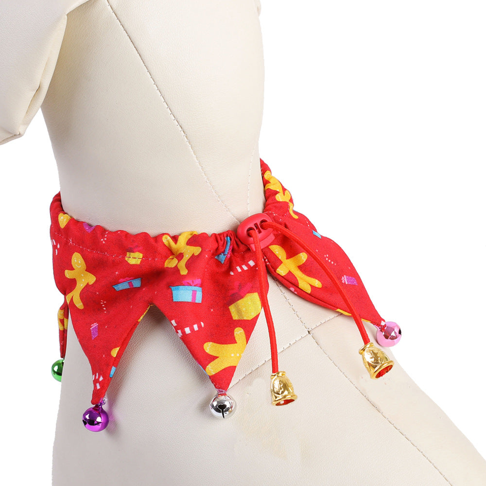 KFX-0554301 Adjustable Doodle Pattern Pet Collar with Bell for Cats - Neck Size 20-45cm