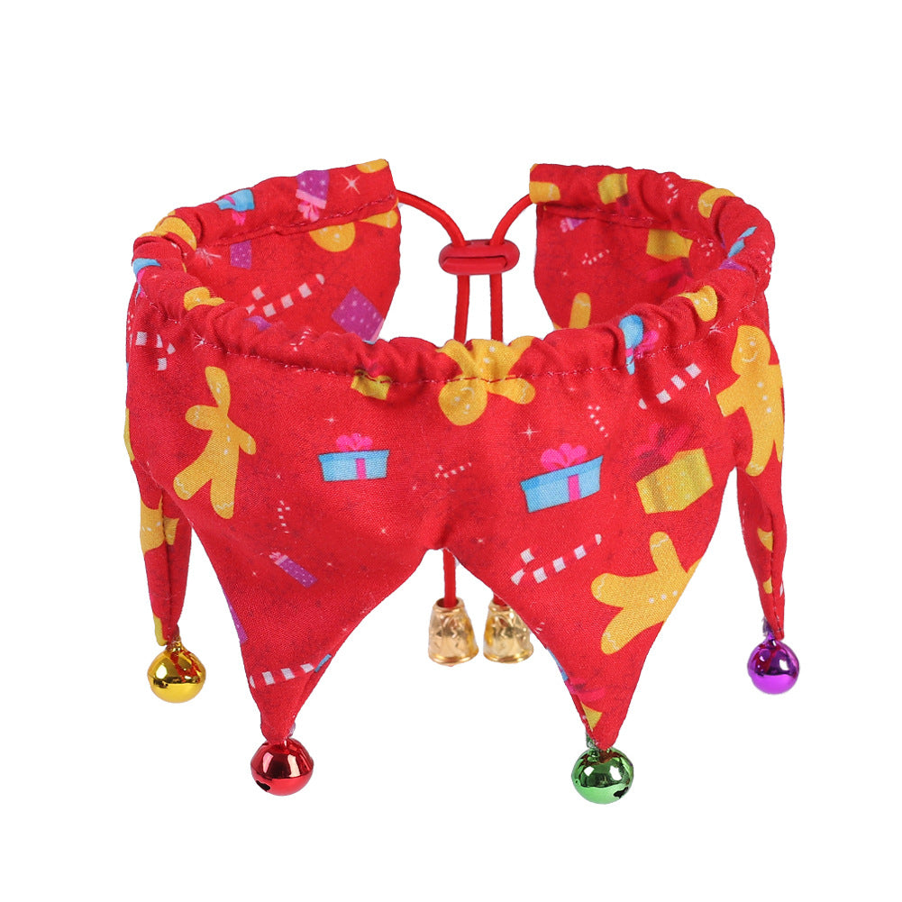 KFX-0554301 Adjustable Doodle Pattern Pet Collar with Bell for Cats - Neck Size 20-45cm