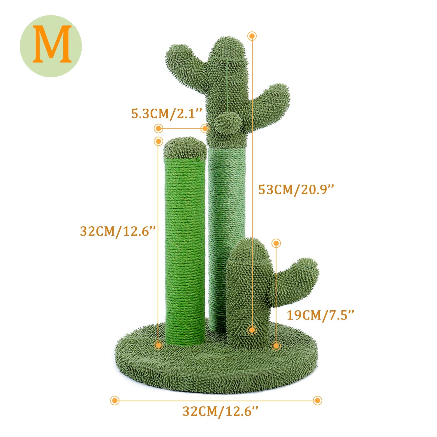 KFX-0555581 Plush Cat Scratching and Climbing Cactus Tree - 68CM & 53CM Height Options