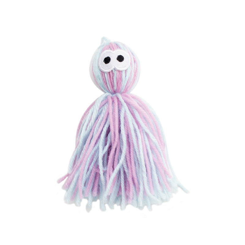 KFX-0557117 Bite-Resistant Woolen Yarn Ball Cat Toy in Assorted Colors