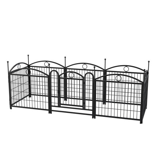 KFX-0557757 Indoor Dog Playpen 24 Inch 8 Panel Heavy-Duty Metal with Door, Foldable Safe Space for Pets