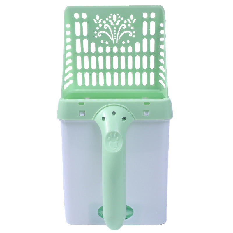 KFX-0557885 Cat Litter Scooper with Attached Waste Bin and 15 Scented Waste Bags - Efficient Cleaning Solution
