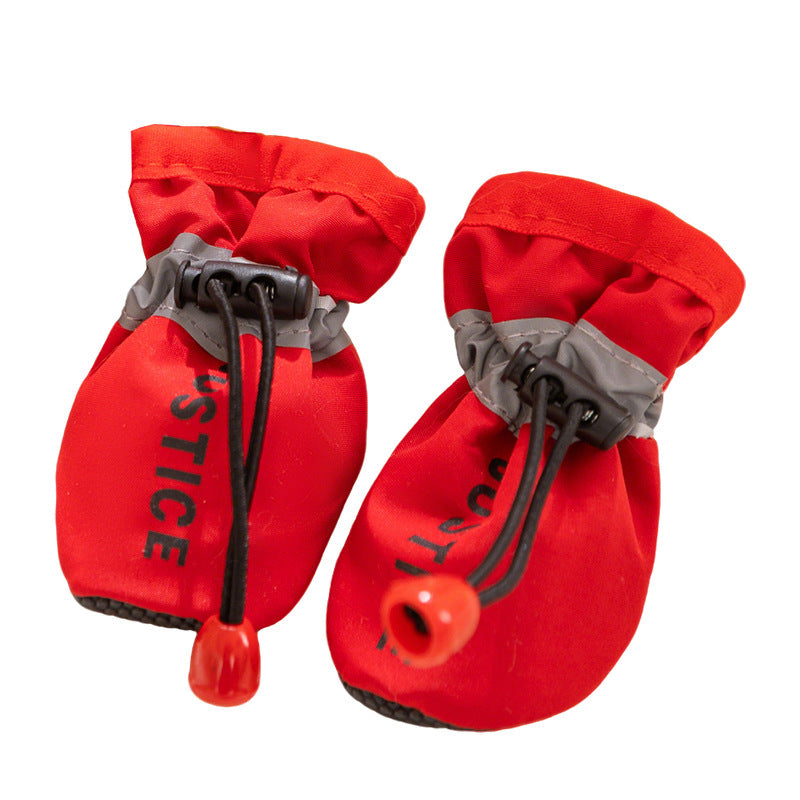 KFX-0558909 Warm Fleece Dog Booties with Anti-Slip Sole for Cold Weather Protects Paws and Keeps Claws Clean