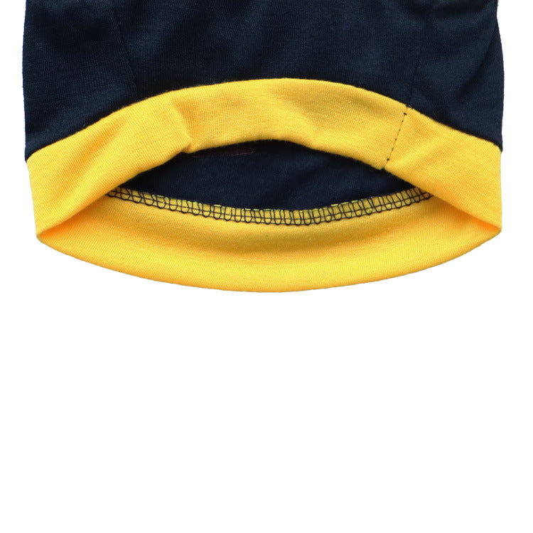 KFX-0560445 Cotton Jersey Printed Sports Vest for Small Dogs in Green and Black with Yellow Edges
