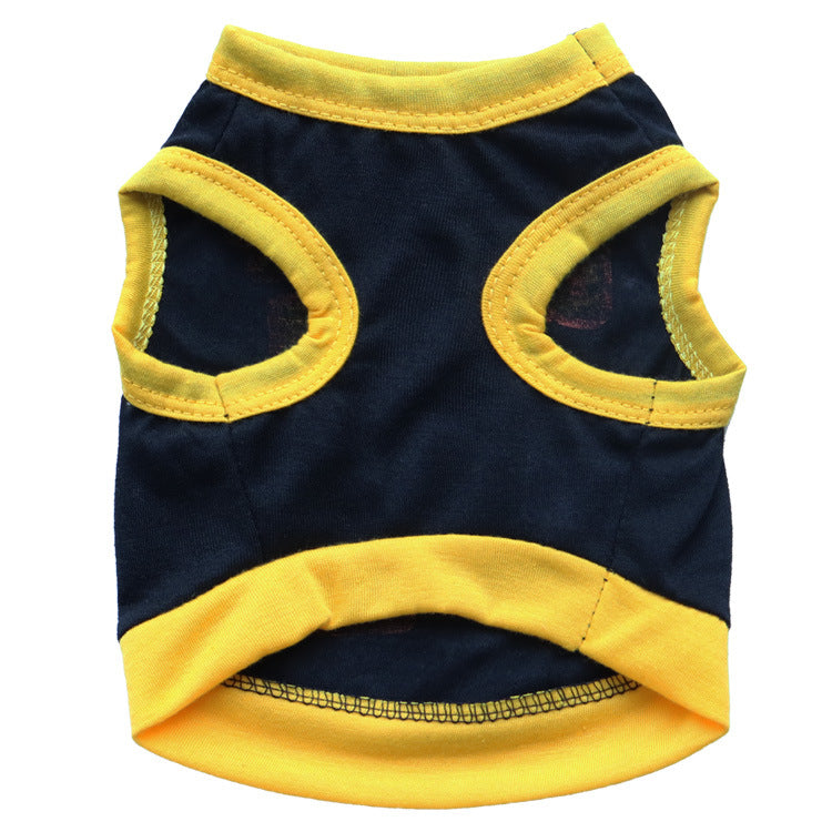 KFX-0560445 Cotton Jersey Printed Sports Vest for Small Dogs in Green and Black with Yellow Edges