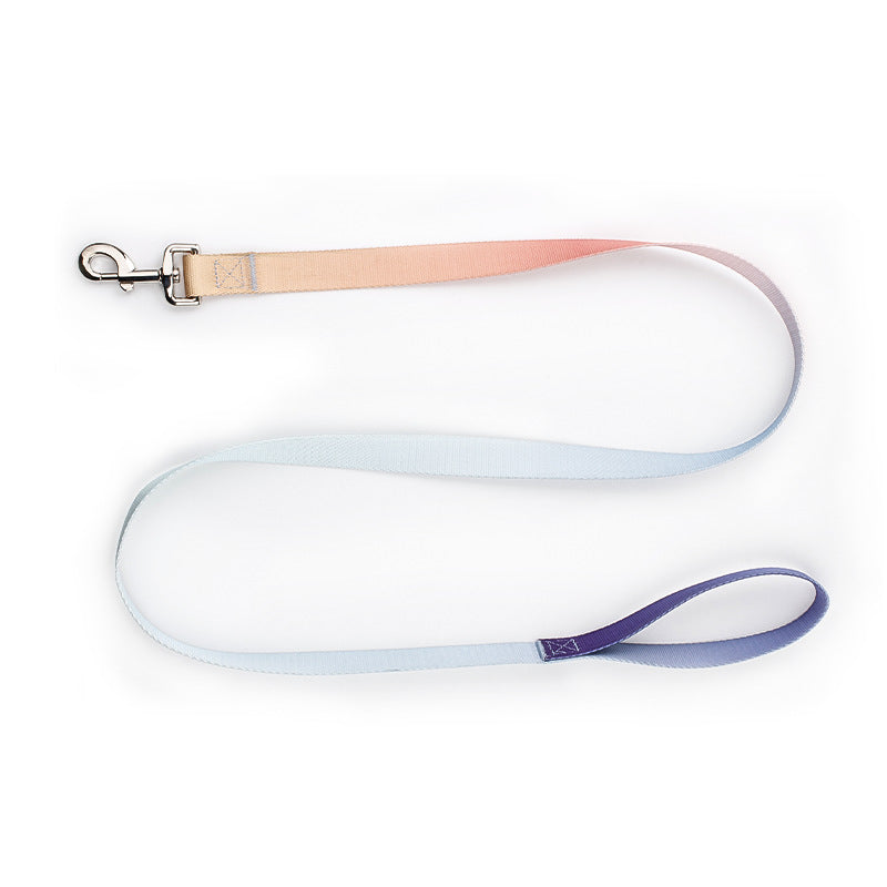 KFX-0561853 Nylon Pet Collar and Traction Rope Set in Vibrant Gradient Colors