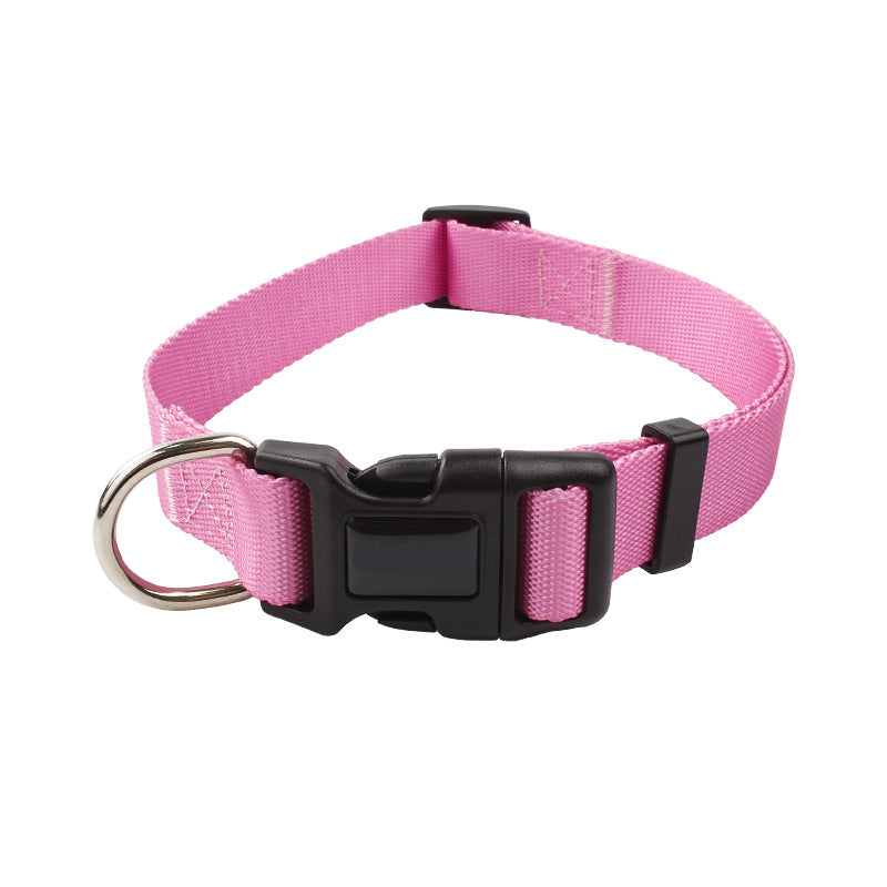 KFX-0561853 Nylon Pet Collar and Traction Rope Set in Vibrant Gradient Colors